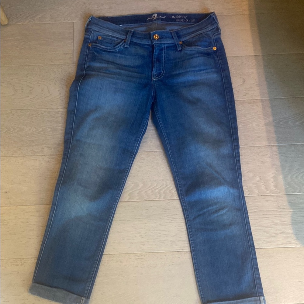 7 For All Mankind the Skinny Crop and Roll Jeans